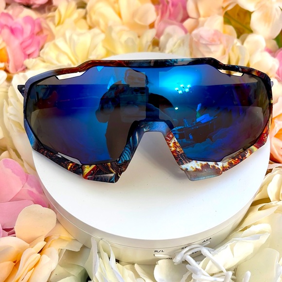 Other - Brand New Grafitti Sport Style Sunglases witj Blue Mirrored lens